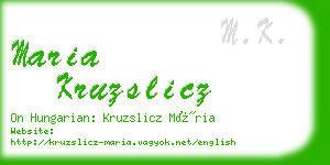 maria kruzslicz business card